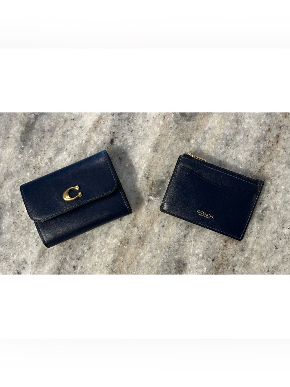 Coach Essential Card Holder Wallet in Navy/Brass!